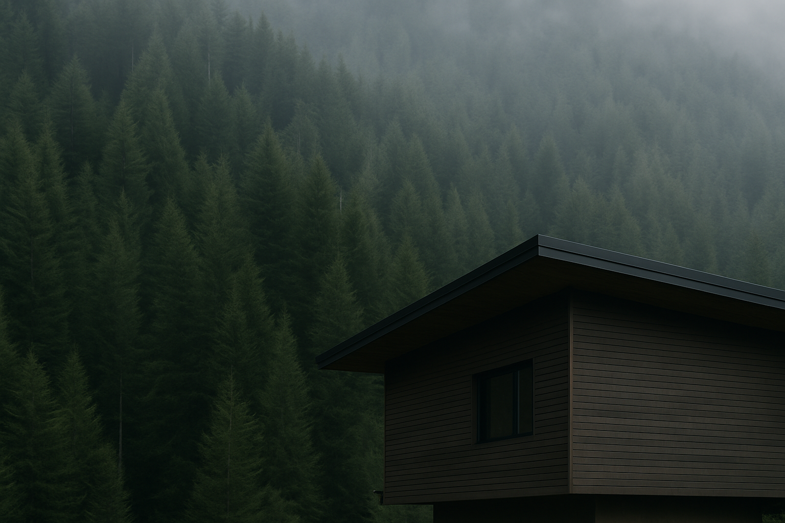Modern home in forest